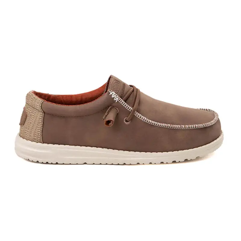 Hey Dude Men's Wally Fabricated Leather Shoe - Tan 1
