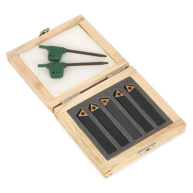 Indexable 10Mm Lathe Turning Tool Set 5Pc 1