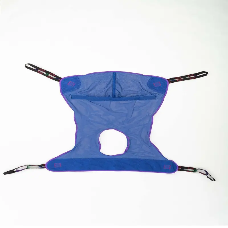 Invacare Reliant Full Body Sling With Commode Opening For Patient Lifts, Mesh Fabric, Xx-Large, R141, Blue 1