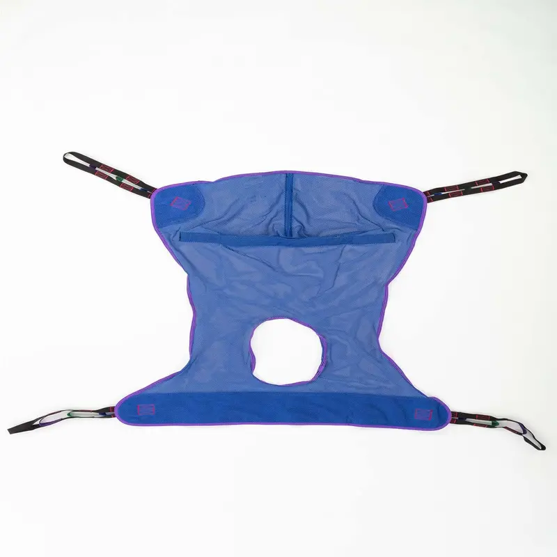 Invacare Reliant Full Body Sling With Commode Opening For Patient Lifts, Polyester Mesh Fabric, Blue 1