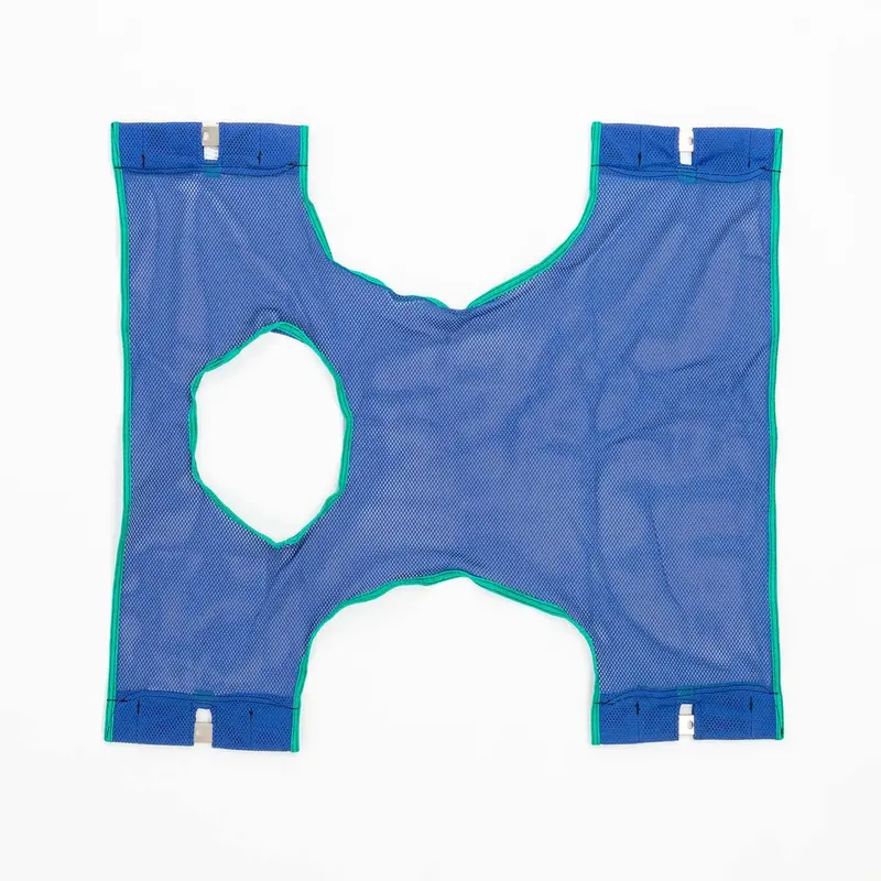 Invacare Standard Sling With Commode Opening For Patient Lifts, Mesh Fabric, Blue, 9047 1