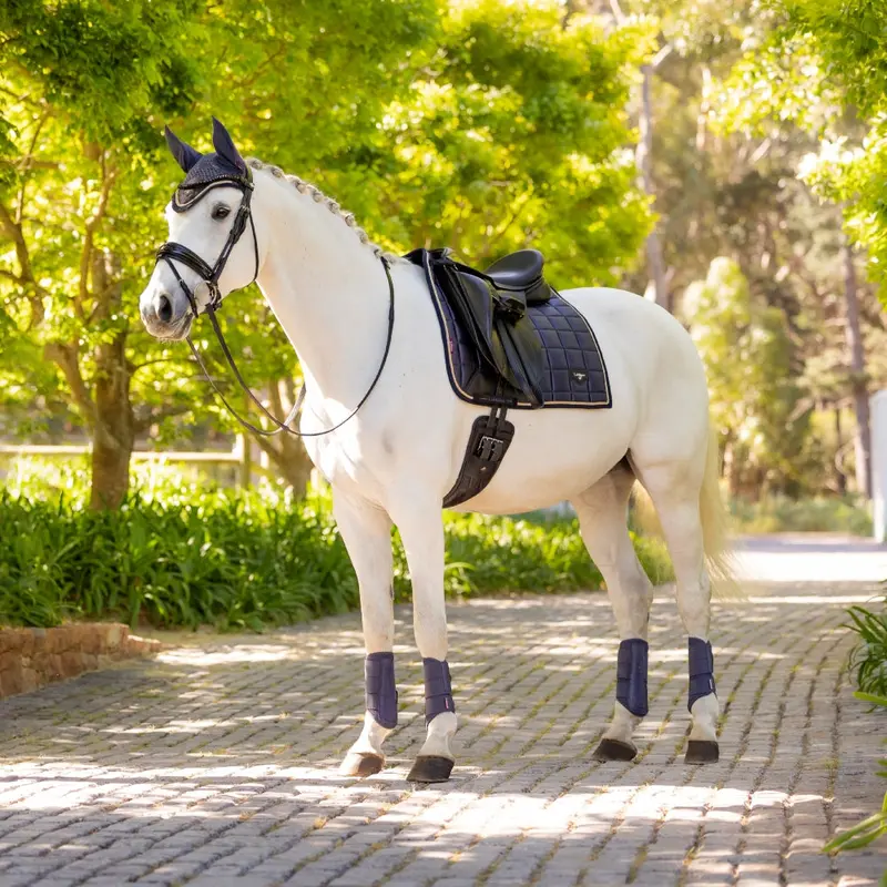 It05933 Lemieux Loire Classic Satin Dressage Square Saddle Pad - Dusk Blue 1