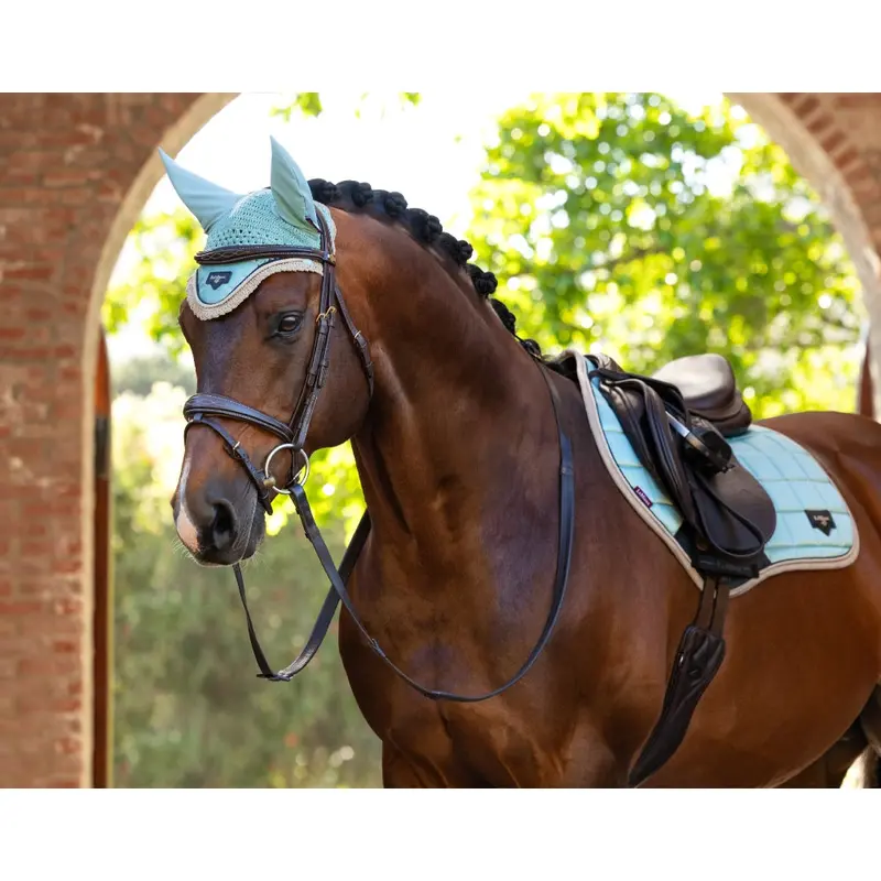 It05938 Lemieux Loire Satin Fly Veil Hood Lycra Bonnet - Aqua 1