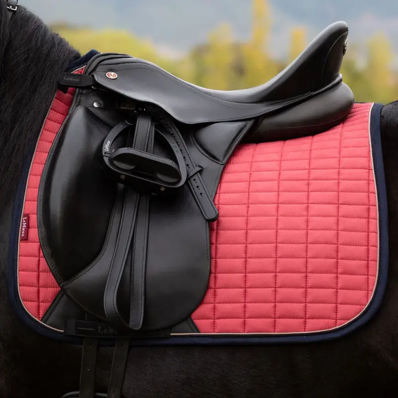 It07093 Lemieux Suede Square Dressage Pad - Cranberry 1
