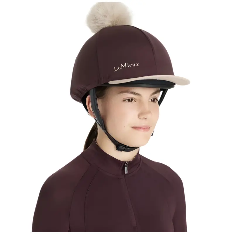 It07229 Lemieux Classique Pom Hat Silk Helmet Cover - Damson 1