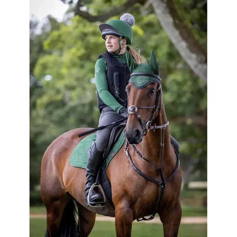 It07600 Lemieux Suede Close Contact Square English Saddle Pad - Hunter Green 1