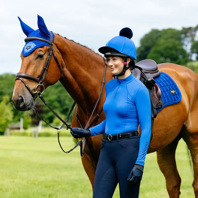 It07605 Lemieux Loire Classic Satin Close Contact Square English Saddle Pad - Benetton Blue 1