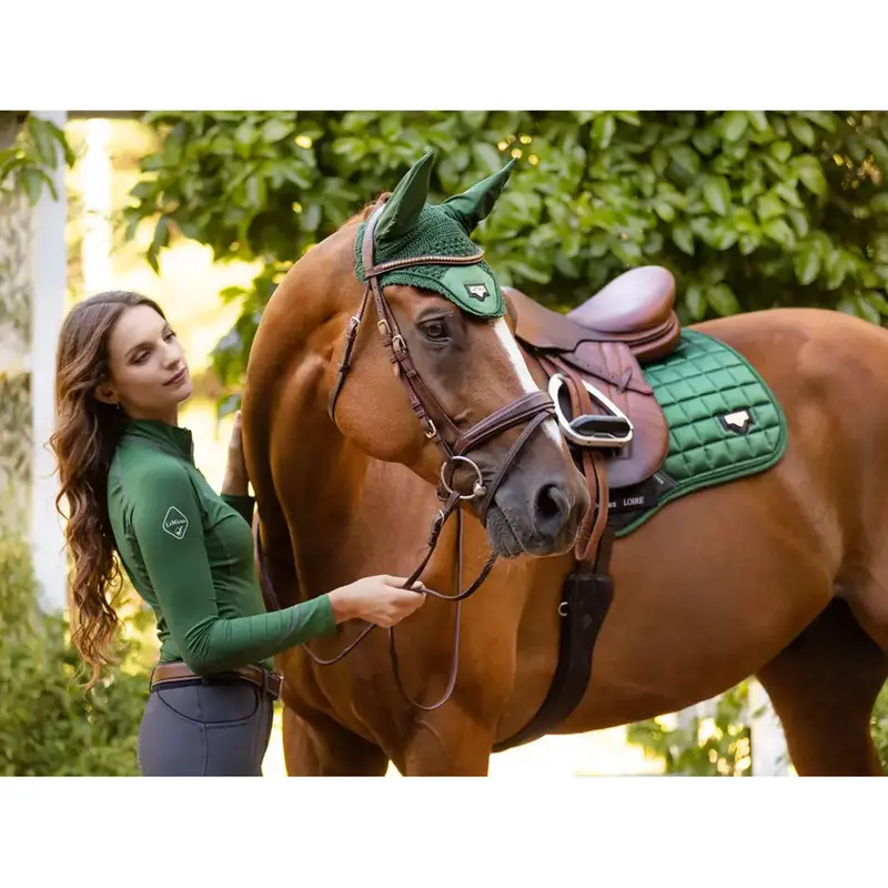 It07608 Lemieux Loire Classic Satin Close Contact Square English Saddle Pad - Hunter Green 1