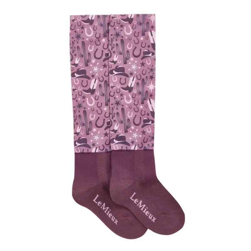 It08548 Lemieux Adult Footsie Riding Boot Socks - Western Print 1