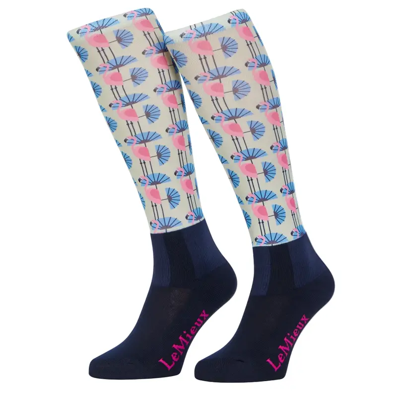 It08785 Lemieux Adult Footsie Riding Boot Socks - Flamingo 1