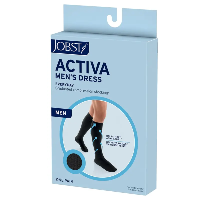 Jobst Activa Men's Dress 20-30 Mmhg Compression Socks Knee High, Closed Toe 1