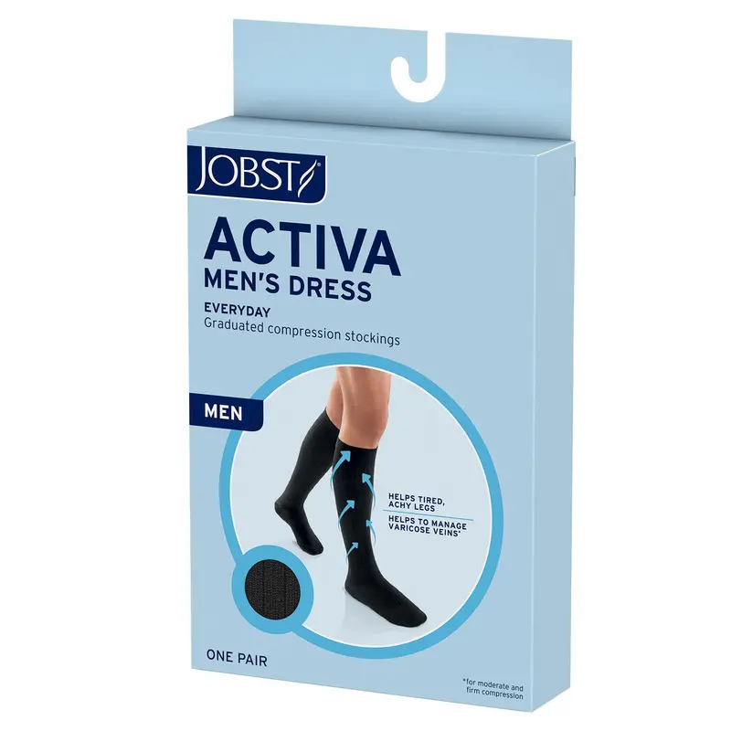 Jobst Activa Men's Dress 8-15 Mmhg Compression Socks Knee High, Closed Toe 1