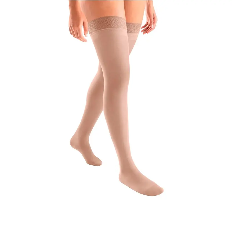 Jobst Activa Sheer 8-15 Mmhg Compression Stockings Thigh High With Lace Band, Closed Toe 1