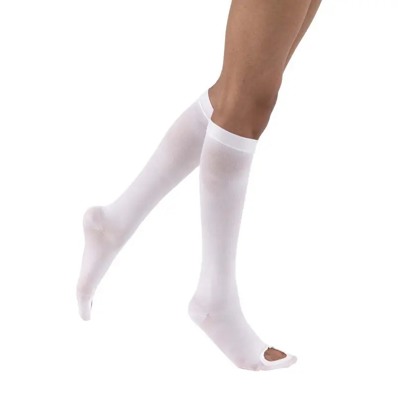 Jobst Anti-Em/Gp Seamless Compression Stockings, 18 Mmhg, Knee High, Open Toe, White, Box (12 Pair) 1