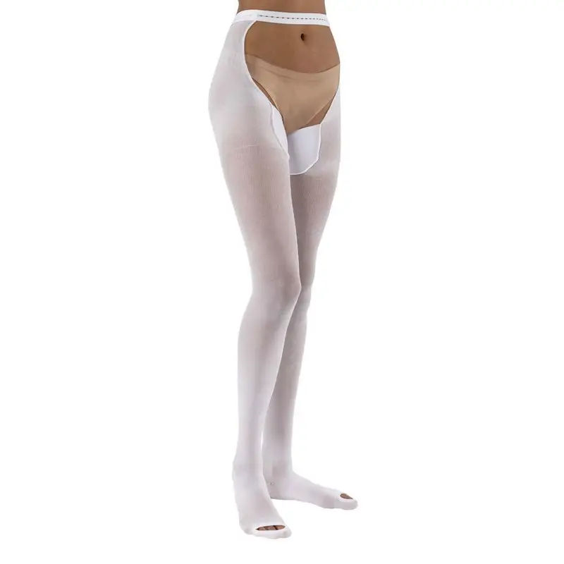 Jobst Anti-Em/Gp Seamless Compression Stockings, 18 Mmhg, Waist High, Open Toe, White, Box (6 Pair) 1