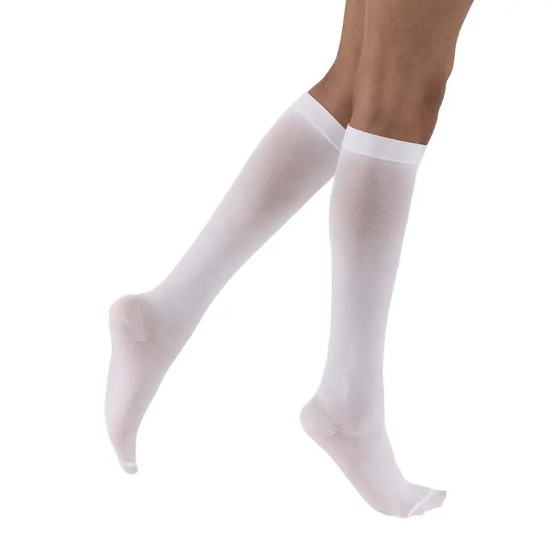 Jobst Anti-Embolism Compression Stockings, 18 Mmhg, Knee High, Closed Toe, White 1