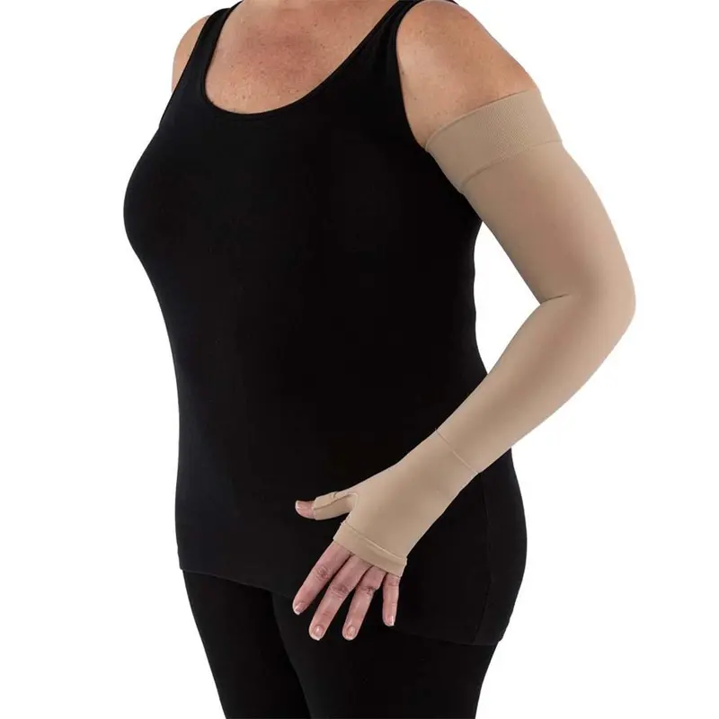 Jobst Bella Lite Compression Sleeves, 15-20 Mmhg, Combined Armsleeve & Gauntlet, Silicone Dot Band, Beige 1