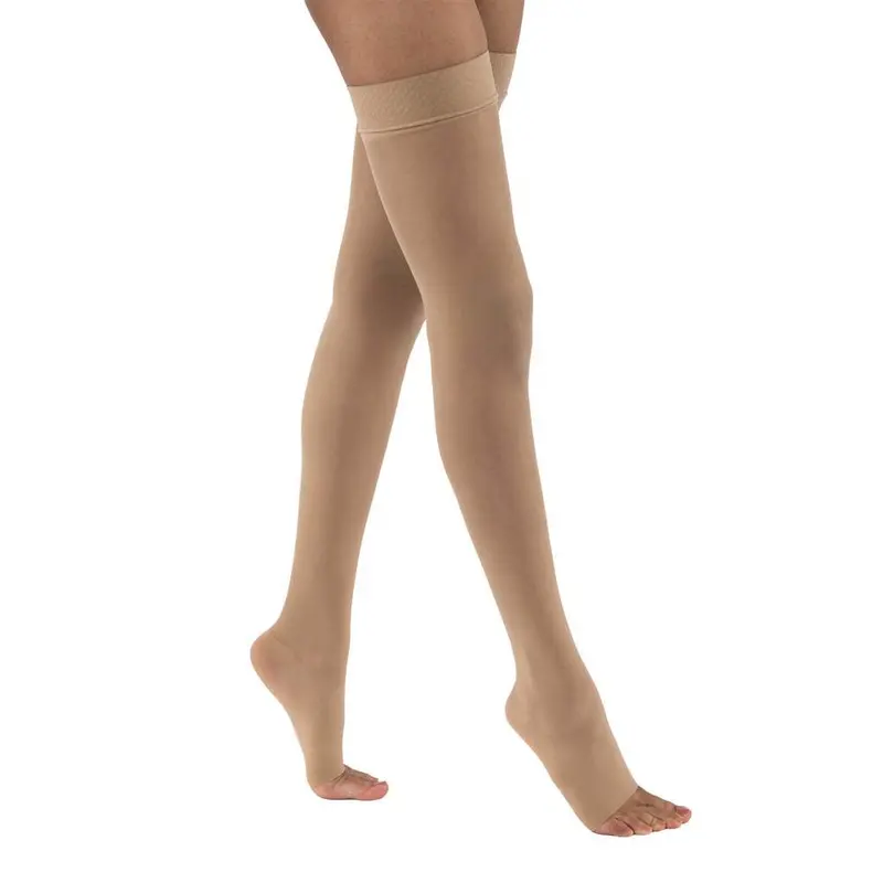 Jobst Ultrasheer Compression Stockings, 30-40 Mmhg, Thigh High, Silicone Dot Band, Open Toe, Natural 1
