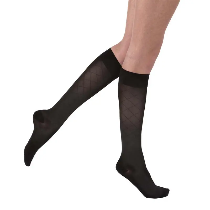 Jobst Ultrasheer Diamond Pattern Compression Stockings, 15-20 Mmhg, Knee High, Closed Toe 1