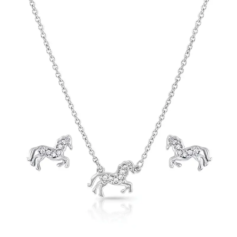 Js4735 Montana Silversmiths All The Pretty Horses Jewelry Set 1