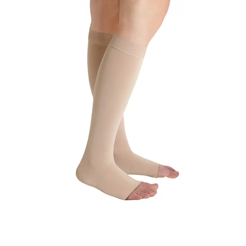 Juzo Soft Compression Stockings, 20-30 Mmhg, Knee High, Silicone Band, Open Toe 1