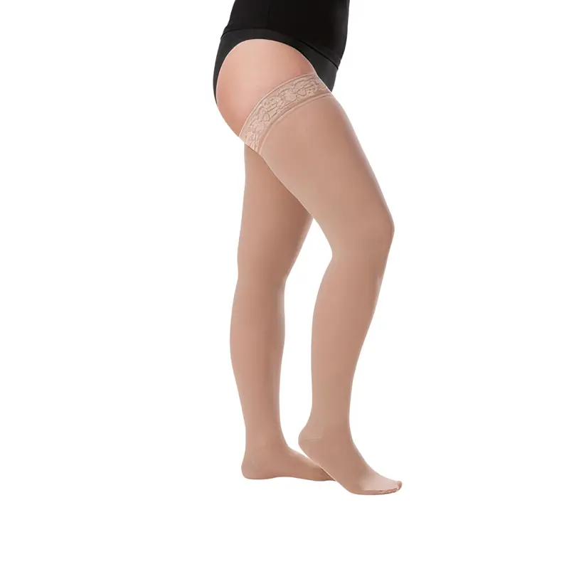 Juzo Soft Compression Stockings, 30-40 Mmhg, Thigh High, Silicone Band, Closed Toe 1