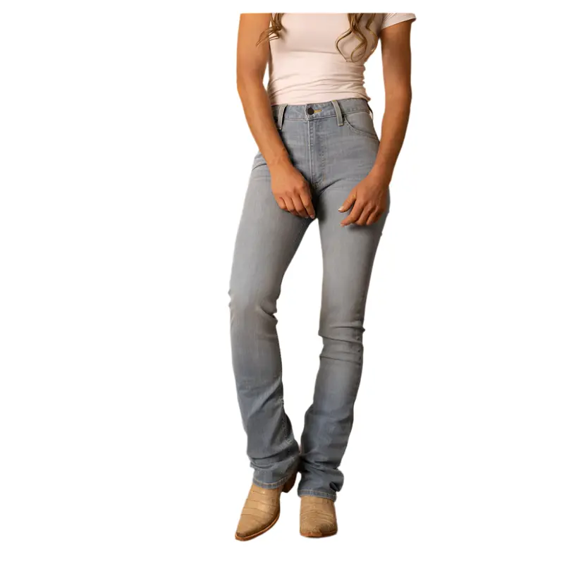 Kimes Women's Sarah High Rise Slim Fit Boot Cut Jeans - Light Wash 1