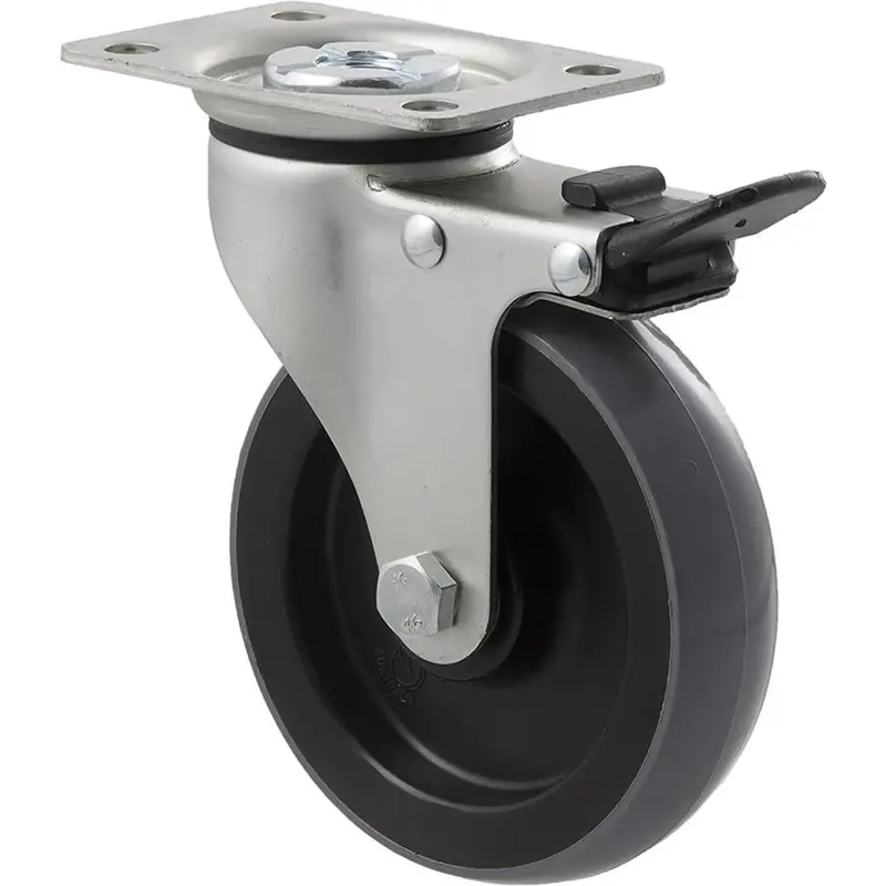 Kuq100/Kzptb - 100 Kg Swivel Plate Total Brake 100Mm Polyurethane 1