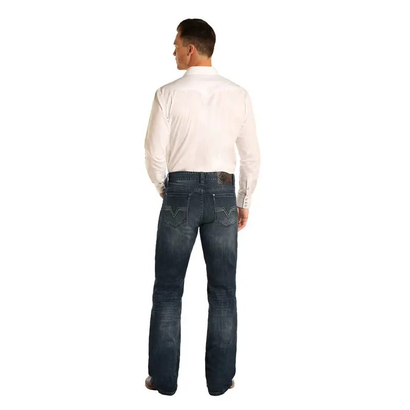 M0d3383 Rock & Roll Denim Men's Double Barrel Reflex Fit Bootcut Stretch Jeans 1