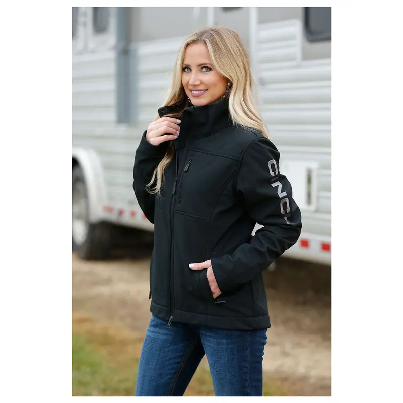 Maj9866002 Cinch Ladies Concealed Carry Bonded Jacket Black And Grey 1