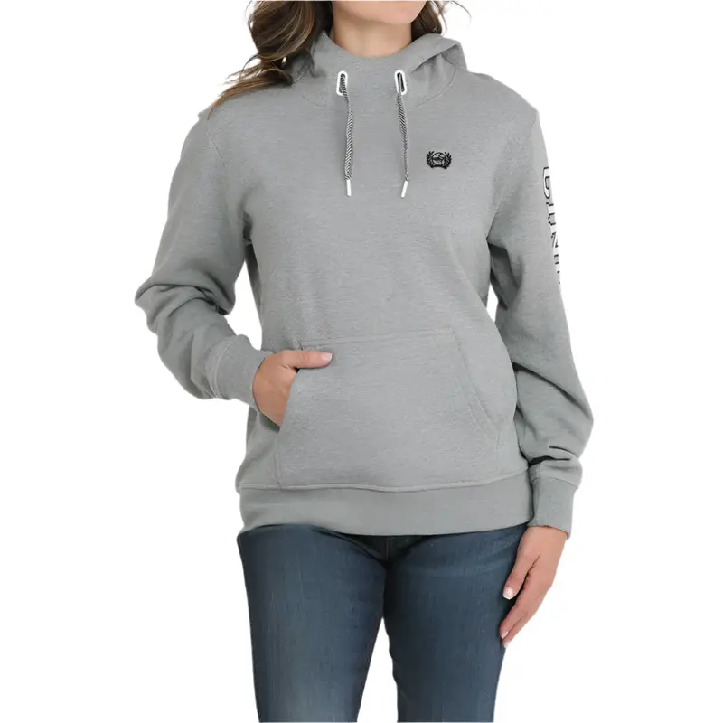 Mak7914001 Cinch Women's Logo Hoodie - Grey 1