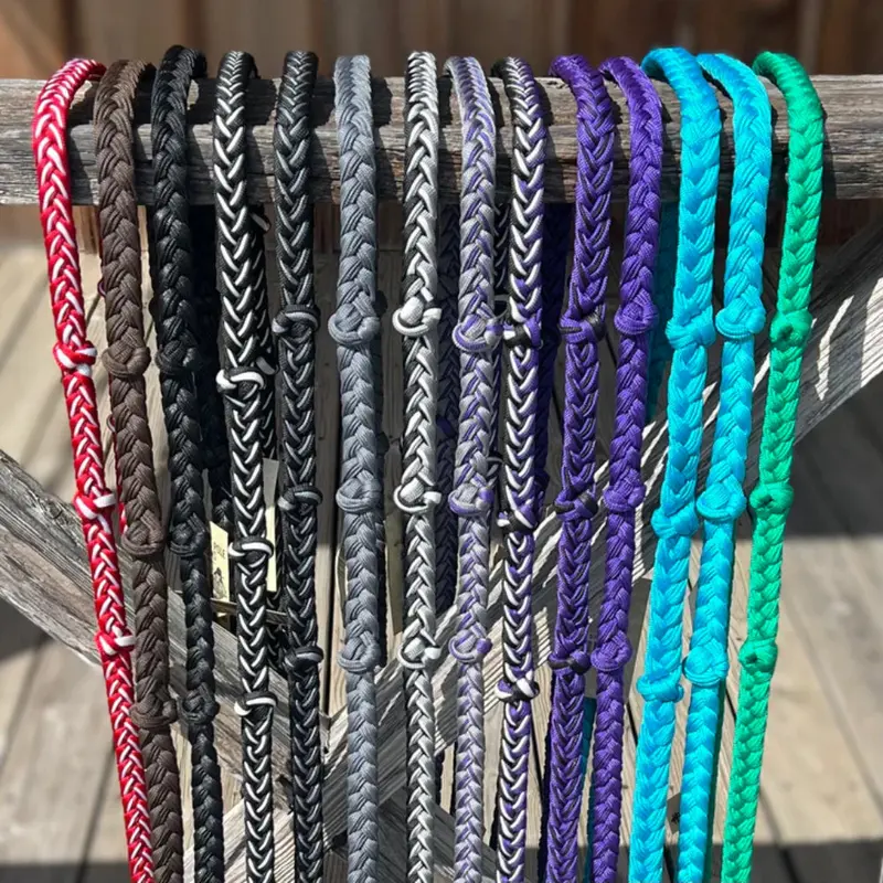 Martha Josey Nylon Braided Knot Barrel & Pole Reins - 8Ft 1