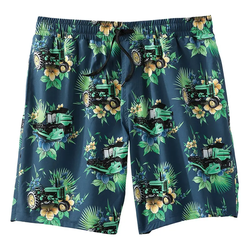 Mb58135007  Cinch Men's Swim Trunks - Teal Print 1