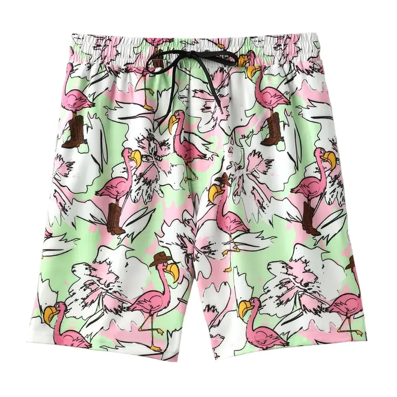 Mb58135009 Cinch Men's Swim Trunks - Flamingo Cowboy Print 1