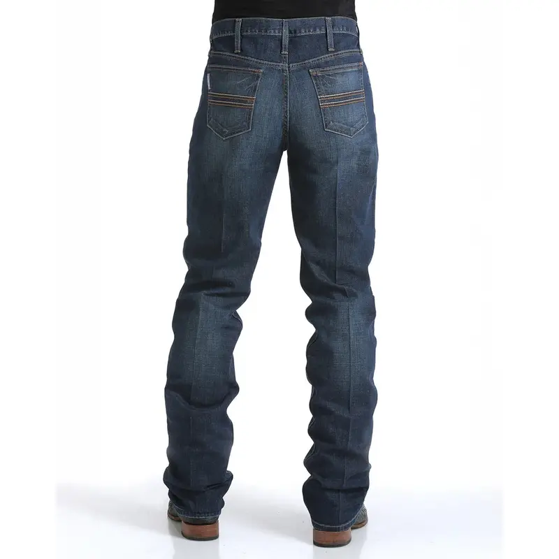 Mb98034006 Cinch Men's Silver Label Mid Rise Straight Leg Dark Stonewash Performance Jeans 1