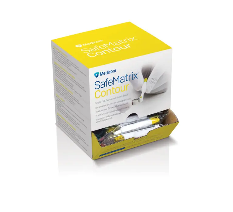 Medicom® Safematrix™ Single-Use Matrix Contoured Narrow Yellow 50 Units/Box 1