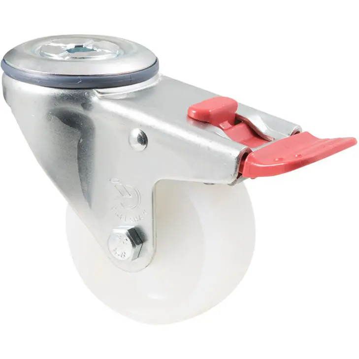 Mnn75w/Mzhtb - 150 Kg Bolt-Hole Total Brake 75Mm White Nylon 1