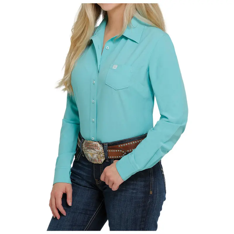 Msw9163007 Cinch Women's Arenaflex Long Sleeve Shirt - Turquoise 1