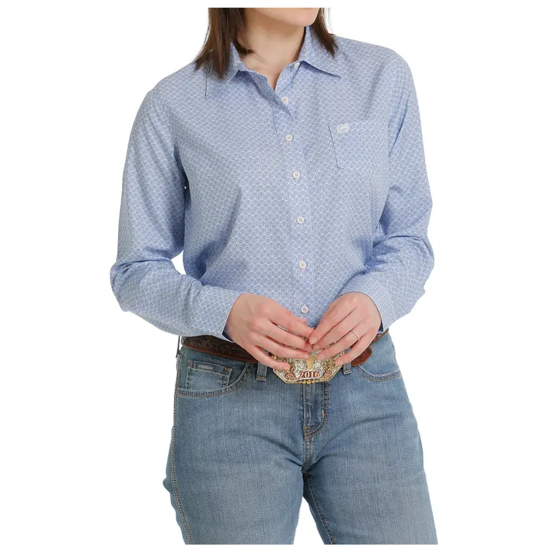 Msw9163013 Cinch Women's Long Sleeve Arenaflex Button Shirt- Lilac 1