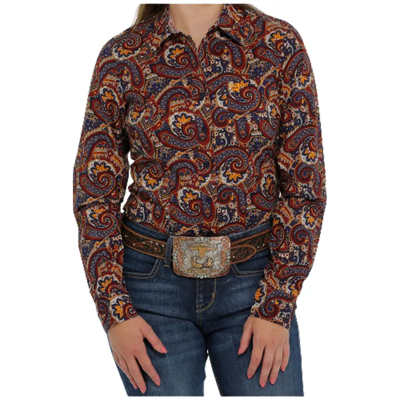 Msw9164189 Cinch Women's Long Sleeve Button Shirt - Multi-Colored Paisley 1