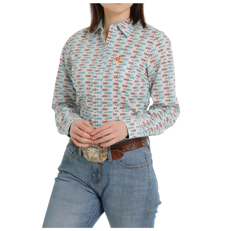 Msw9164201 Cinch Women's Long Sleeve Western Button Shirt - Multicolor 1