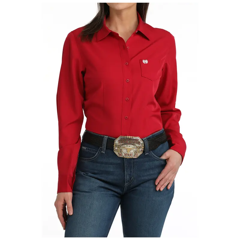 Msw9164269 Cinch Women's Long Sleeve Button Up Arenaflex Western Shirt - Pink 1