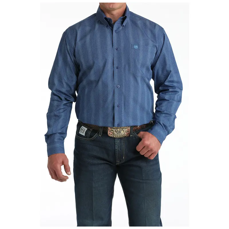 Mtw1106010 Cinch Men's Long Sleeve Western Button Down Shirt - Royal 1