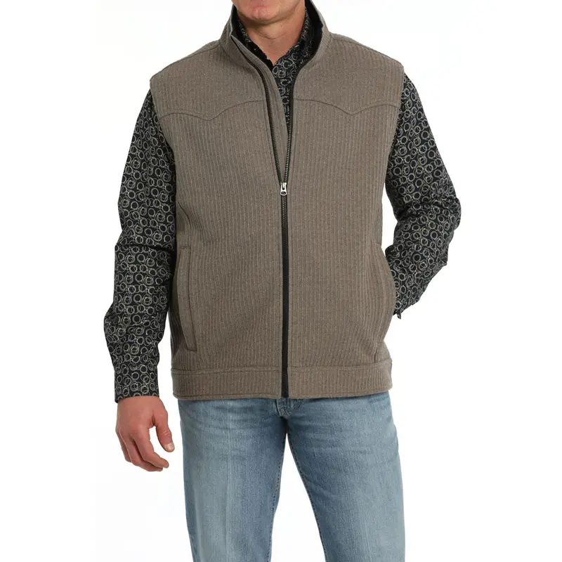 Mwv1909003 Cinch Men's Bonded Wooly Vest - Khaki 1