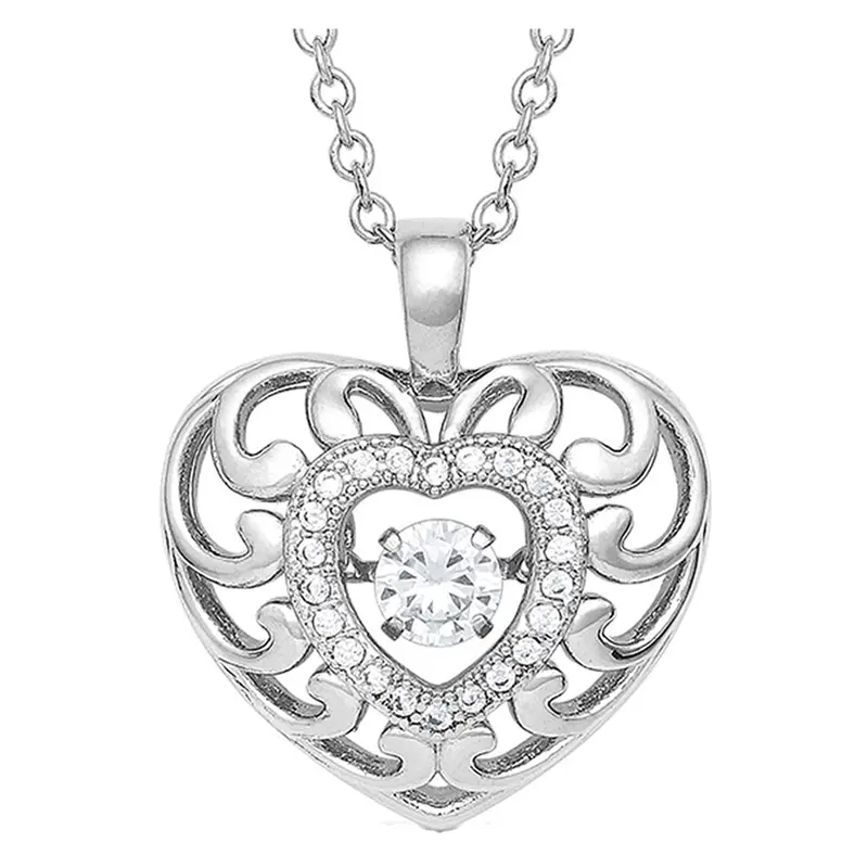 Nc4760 Montana Silversmiths Waves Of Love Heart Necklace 1