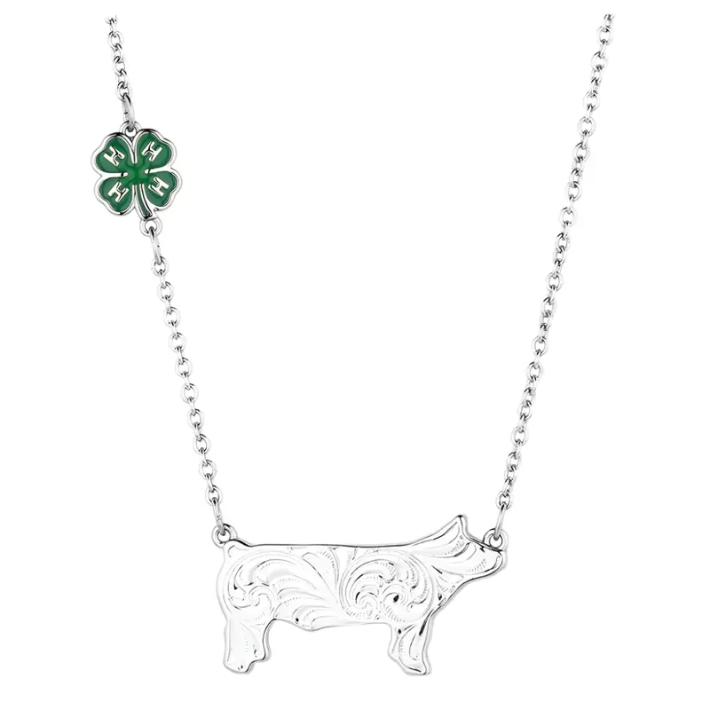 Nc6234 Montana Silversmiths 4-H Pig Showman Necklace 1