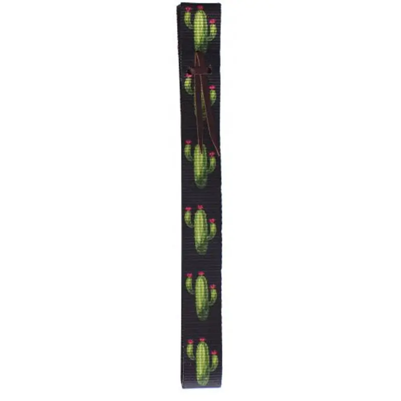 Nts-02 Showman Black Nylon Tie Strap With Cactus Design 1