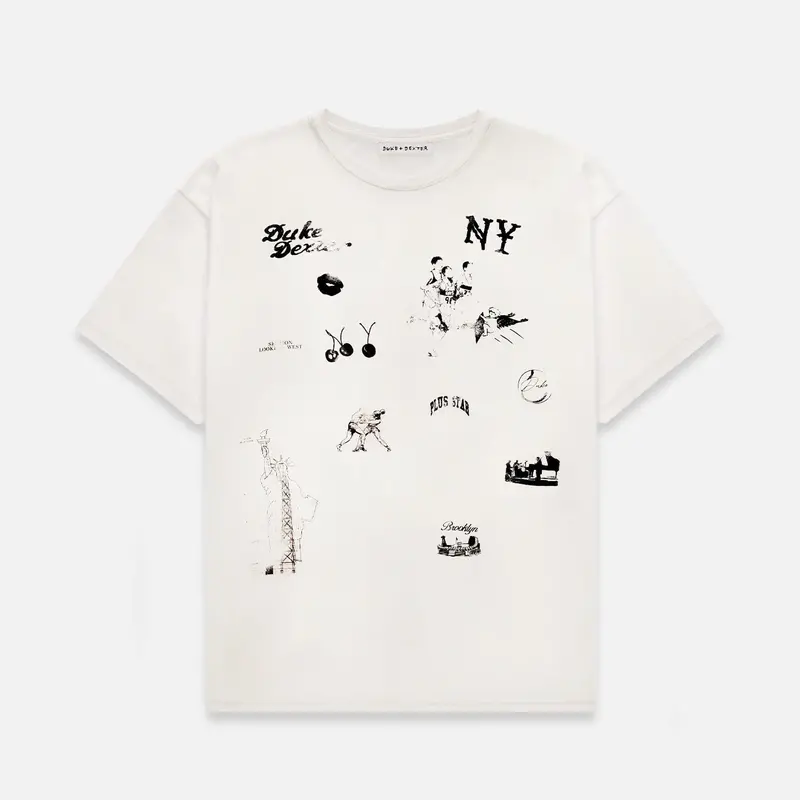 Ny Sketch Vintage White T-Shirt 1