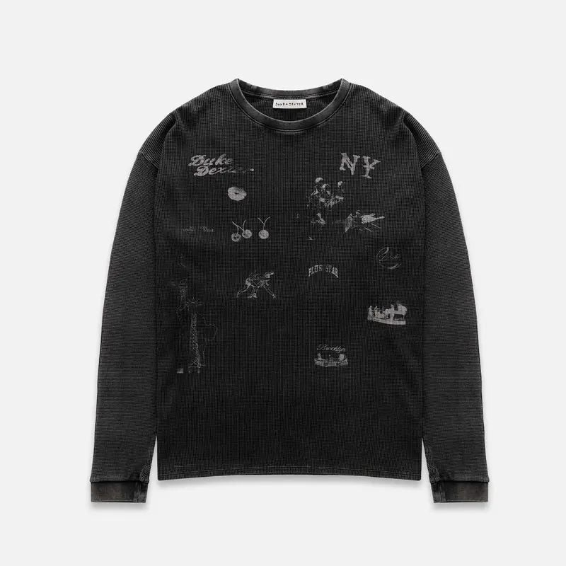 Ny Sketch Washed Grey Waffle Top 1