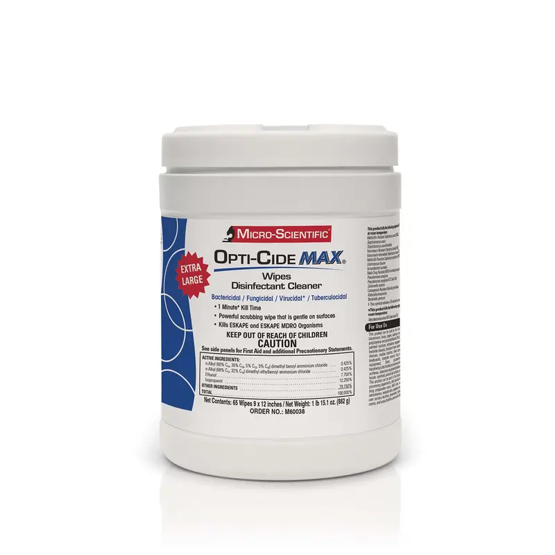 Opti-Cide Max Xl Surface Disinfectant Cleaner, Premoistened Alcohol Based, Manual Pull Wipe, 60 Wipes (Case Of 12) 1
